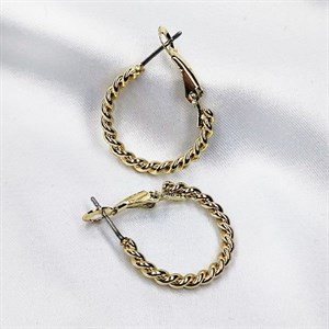 گوشواره حلقه ای طلایی طنابی کد 5202