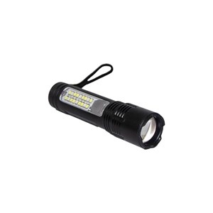 چراغ قوه شارژی چندکاره LED با قابلیت زوم و نور جانبی
