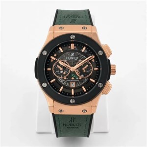 ساعت مچی مردانه و پسرانه هابلوت HUBLOT طرح کورنوگراف (های کپی درجه 1 ) رزگلد مشکی بند چرم | بولوش