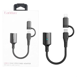 تبدیل Earldom OTG Type-C & Lightning TO USB3.0 مدل OT109CL – مشکی