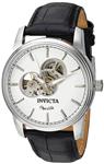 Invicta Men's 'Objet D Art' Automatic Stainless Steel and Leather Casual Watch, Color:Black (Model: 22616)