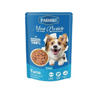 پوچ سگ فنبی با طعم گوشت مرغ و شیر بز Faenbei Dog Pouch وزن 130 گرم