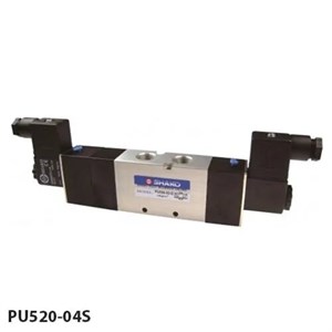 شیر برقی پنوماتیک 5/2 شاکو (تک بوبین) سایز 1/2 اینچ با کد فنی PU520-04S
