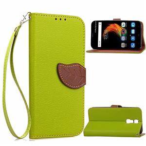 ZTE Blade A610 Plus Case, Love Sound [Wrist Strap] [Stand Function] Luxury PU Leather Wallet Case Flip Cover Built-in Card Slots for ZTE Blade A610 Plus, Colorful Cute Leaf [Green] 