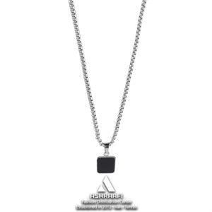 گردنبند مردانه نقره‌ای Square Silver Necklace-S 