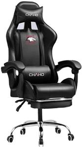 صندلی گیمینگ Gaming Chair Racing Style Adjustable Giantex Gaming Chair Racing Style High Back Ergonomic Office Chair Executive Swivel Computer Desk Chair Height Adjustable Task Chair Reclining with Lumbar Support, Headrest and Footrest (White&Black)