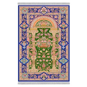 فرش پارچه‌ای دفه مدل فرشینه شانل مخمل ترک طرح فانتزی کد 00122