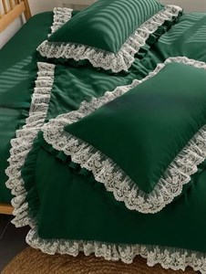 روتختی شیک عروس مدل گیپوری (دانتل دوزی) جنس میکرو براش (نخ پنبه) رنگ سبز