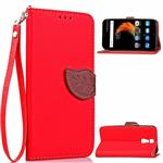 ZTE Blade A610 Plus Case, Love Sound [Wrist Strap] [Stand Function] Luxury PU Leather Wallet Case Flip Cover Built-in Card Slots for ZTE Blade A610 Plus, Colorful Cute Leaf [Red]