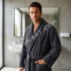 حوله تن پوش مردانه یقه مخمل سایز125 (L) طوسی تیره