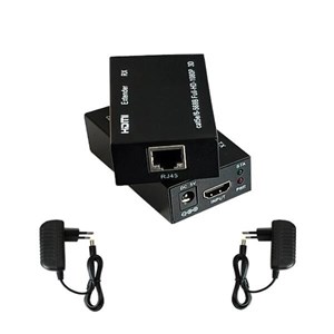 اکستندر (توسعه دهنده) HDMI با کابل شبکه تا ۶۰ متر (مدل HDTV 1080P) آداپتوردار