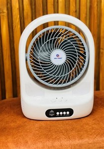 پنکه شارژی 8 اینچ خورشیدی 7.5 ساعته با پاوربانک و اسپیکرلامپ LED