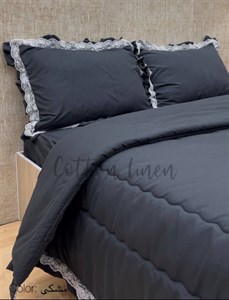 روتختی شیک عروس مدل گیپوری (دانتل دوزی) جنس میکرو براش (نخ پنبه) رنگ مشکی