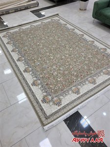 فرش نسکافه‌ ای گل برجسته 700 شانه برجسته مدل ابرا
