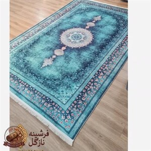 فرش ماشینی (چاپی) فرشینه مدرن فیروزه ای رویه مخمل هازان ترک ضدلغزش (ابعاد دلخواه) تولید میشه کد u139 - 1.5 در 2.25 متر ( 4 متری ) ارسال فوری- فرشینه نازگل