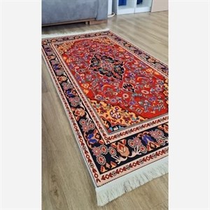 فرش ماشینی (چاپی) فرشینه مخمل ترک سنتی لاکی کد h161 - 1/5 در 4 ارسال فوری- فرشینه نازگل