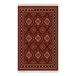 فرش ماشینی هیوا طرح بوستان R-532 لاکی ۷۰۰ شانه