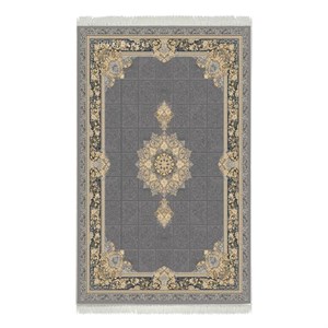 فرش ماشینی هیوا طرح طلاکوب S-2006 نقره ای 700 شانه