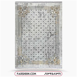 فرش جدید فانتزی طرح خشتی میکروفیلامنت کد 7735