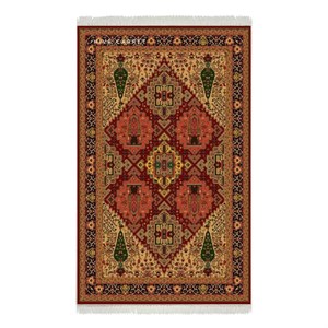 فرش ماشینی هیوا طرح بوستان R-511 لاکی ۷۰۰ شانه