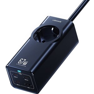 چند راهی برق یک سوکت، 3 تایپ سی و 1 یو اس بی فست شارژ 67 وات یوسامز CC225