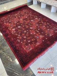 فرش طلاکوب قرمز 700 شانه وینیتج طرح افشان کد 776