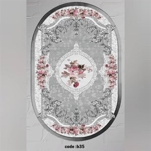 خرید فرش بیضی مخمل هازان تُرک ابعاد و طرح دلخواه (پس کرایه)