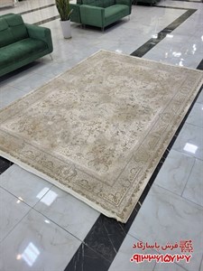 فرش وینتیج افشان صدفی 1200 شانه گل ابریشم