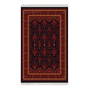 فرش ماشینی هیوا طرح بلوچ 1-206 سرمه ای 700 شانه
