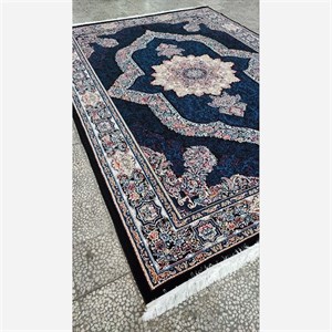 فرش ماشینی کاشان طرح کارینا  ، نقشه کارینا مشکی ،فرش بی سی اف