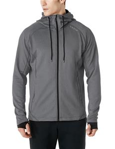 TSLA Men's Performance Active Training Full Zip Hoodie Jacket 