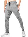 FASKUNOIE Men's Zipper Ankle Joggers Gym Track Sweatpants Elastic Cotton Pants with Pockets