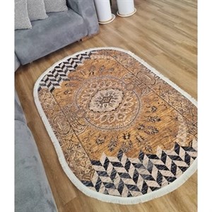 خرید فرش چاپی بیضی مدرن هازان ترک h482 (پس کرایه)