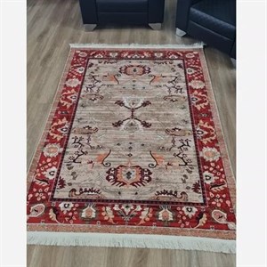فرش ماشینی (چاپی) فرشینه مخمل سنتی طرح خراسان U472 - 1 در 1.5 متر ارسال فوری- فرشینه نازگل