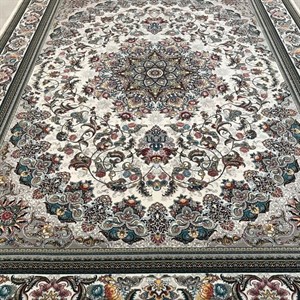 فرش ماشینی 700 شانه طرح میخک کرم