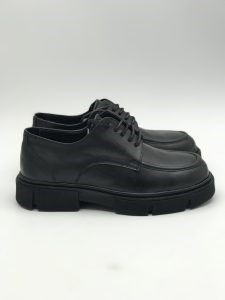 کد 2100 کفش ZARA لوفر کلاسیک زارا چرم مشکی ساعتی دار
