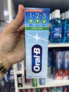 خمیر دندان اورال-بی (Oral-B) مدل 1.2.3 Extra Fresh - حجم ۷۵ میلی‌لیتر