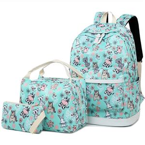 Backpack for School Girls Teens Bookbag Set Kids Bag 15 inches Laptop Daypack Light Green 0029 