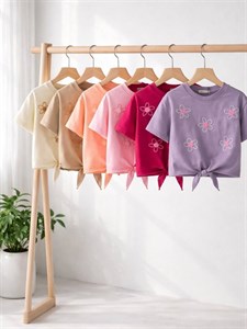 کراپ گره ای شنل دوزی گل