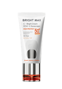 کرم ضد آفتاب رنگی طبیعی ویتامین C برایت SPF50 برایت مکس