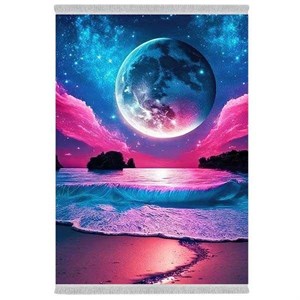 فرش پارچه‌ای دفه مدل فرشینه شانل مخمل طرح فانتزی کد 7285