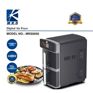 سرخکن بدون روغن ام آر اس مدل MRS-8008 دوطبقه دو المنته 11 لیتری