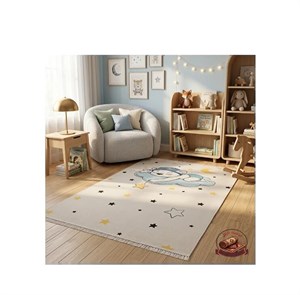 فرش ماشینی (چاپی) فرشینه اتاق کودک جنس مخمل ترک طرح خرس ضد لغزش ( نرم و لطیف) کد c110 ارسال فوری- فرشینه نازگل