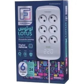 محافظ و چندراهی برق دیجیتالی فروزش سری لوتوس شش خانه رنگ مشکی