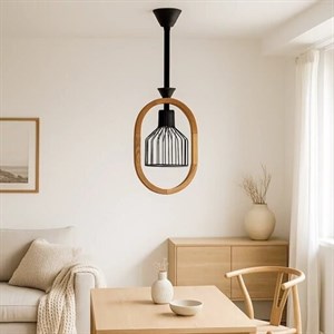 لوستر آویز چوبی شاهان مدل WOOD9