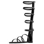 DREAM PAIRS Women's Athena_HIGH Fashion Gladiator Design Knee High Flat Sandals 