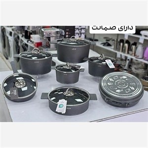سرویس قابلمه لیماک سری آلمانی درجه یک14پارچه چدن گرانیت پوشش داخلی صددرصد نچسب (پس کرایه جشنواره فروش لیماک)