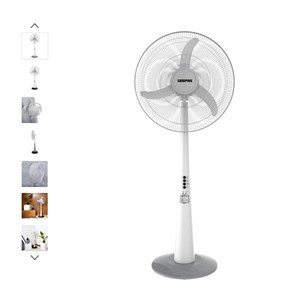 پنکه شارژی جیپاس با چراغ های LED مدل 9385