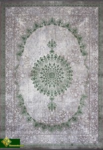 فرش 1200 شانه نقشه خورشید سفید بژ متالیک