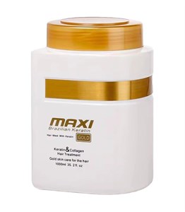 ماسک مو مکسی سری Brazilian keratin مدل GOLD | حجم 1000 میل